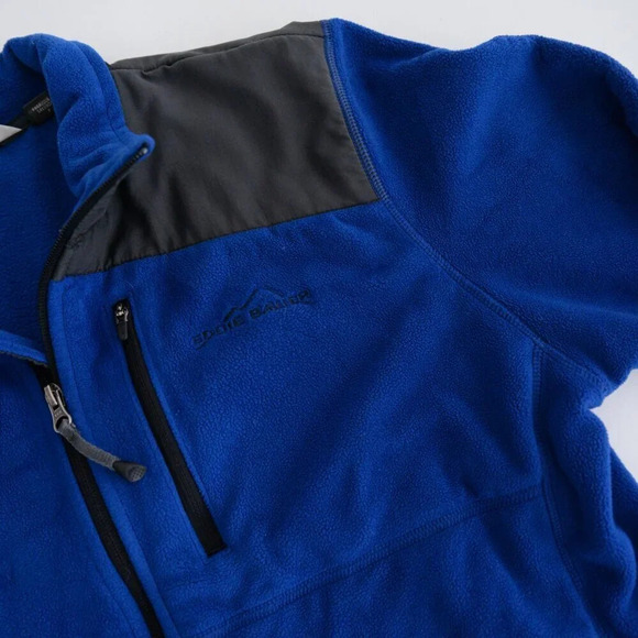 Eddie Bauer Blue And  Gray Fleece Zip Up Hiking Style Sweater Size Small - Picture 9 of 11